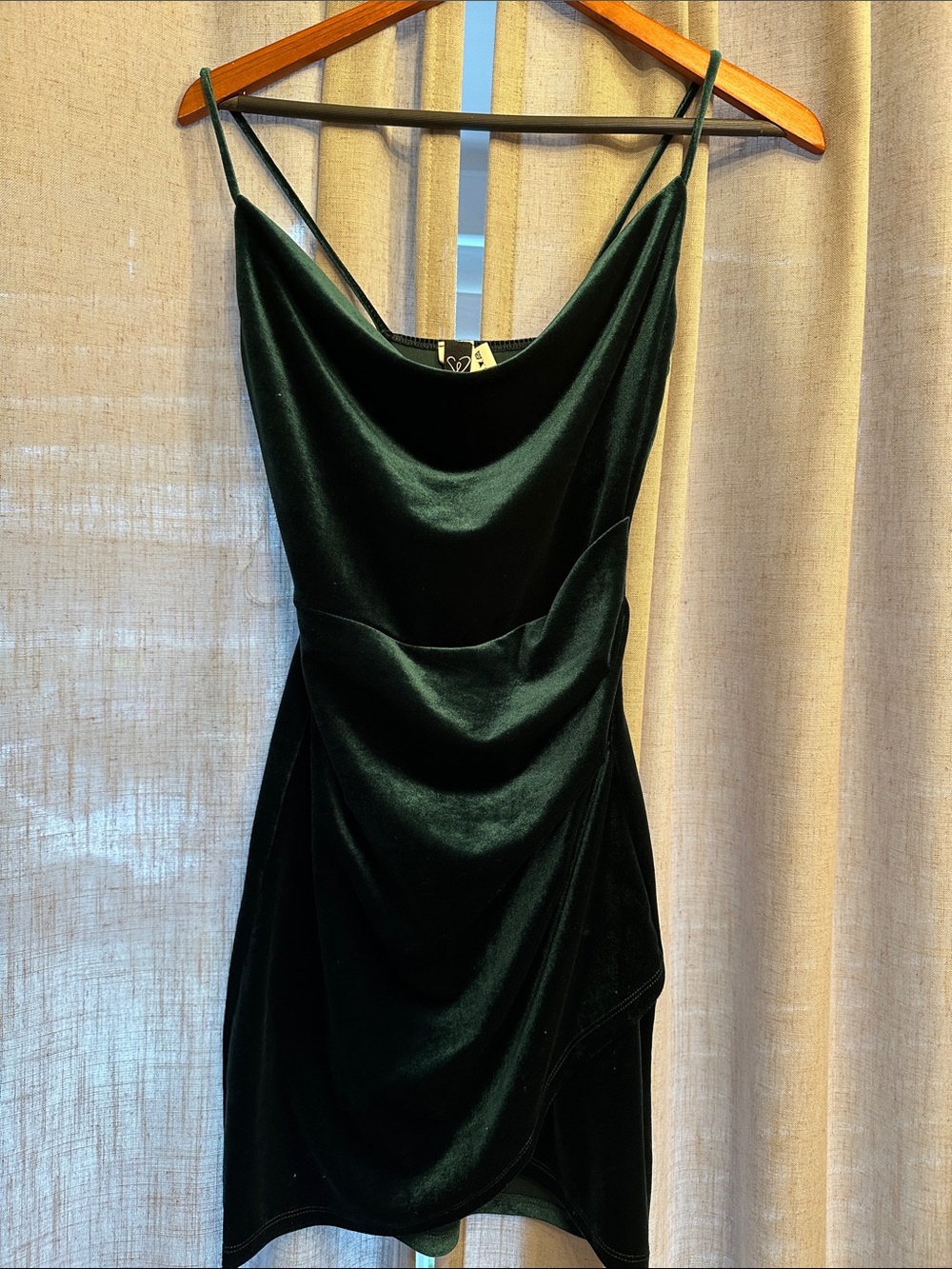 Windsor Forest Green Velvet Slip Mini Dress